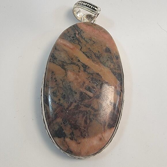 Necklace Pendants Picasso Jasper Sterling Silver Handmade Jewelry Oval Pendant - Picture 1 of 10